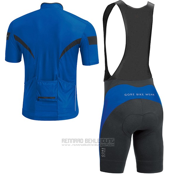 2017 Fahrradbekleidung Gore Bike Wear Power Blau Trikot Kurzarm und Tragerhose